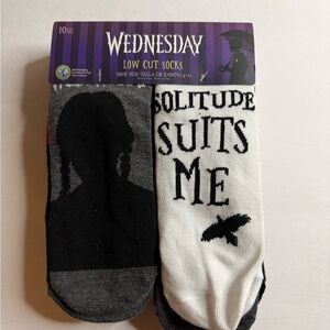 Wednesday Low Cut Socks - Gray and White